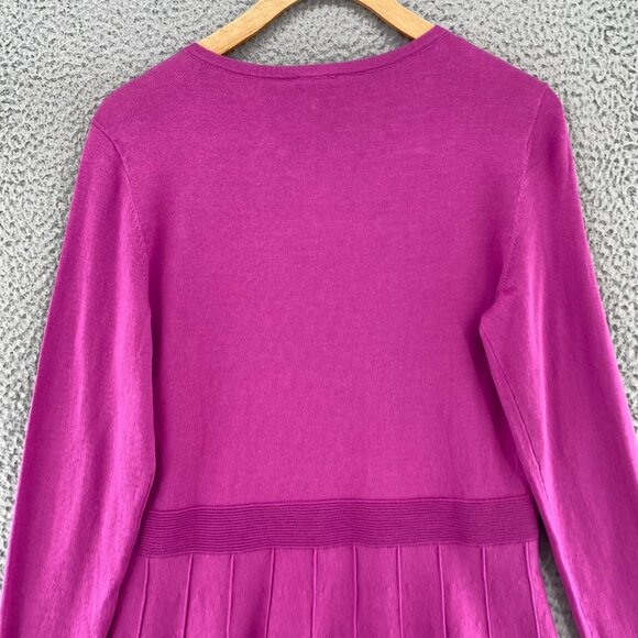 Talbots Dress Womens Small Purple Sweater Fit & Flare Long Sleeves V Neck NWT - Picture 4 of 10